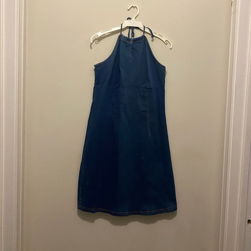 Blue Jean halter mini dress size large